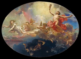 Der Triumph des Tages über die Nacht, angeführt von der Morgenröte